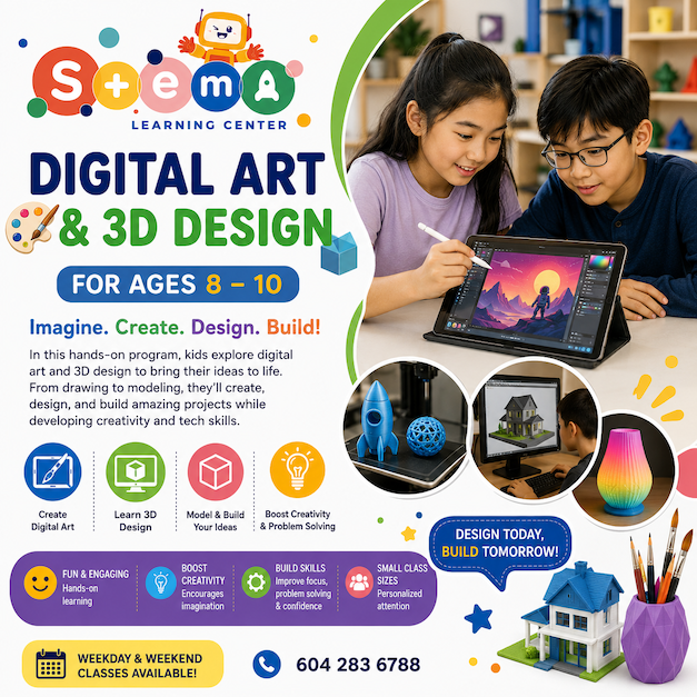 3D Design Lab: Invent & Print with Tinkercad (Ages 8-12)